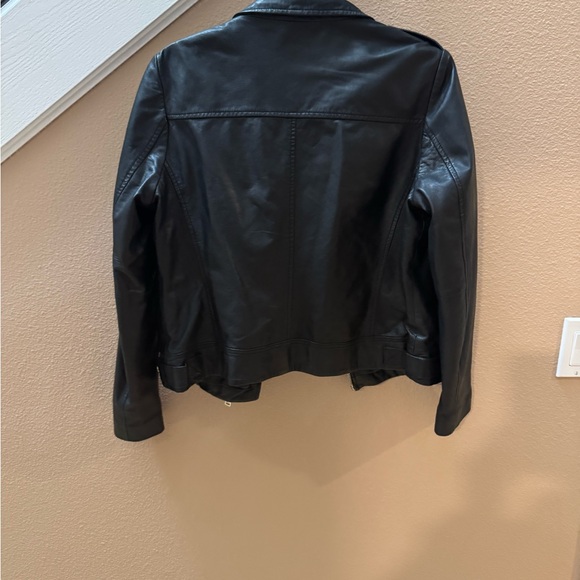 Barneys Originals Black Lambskin Leather Moto Jacket - Picture 4 of 4